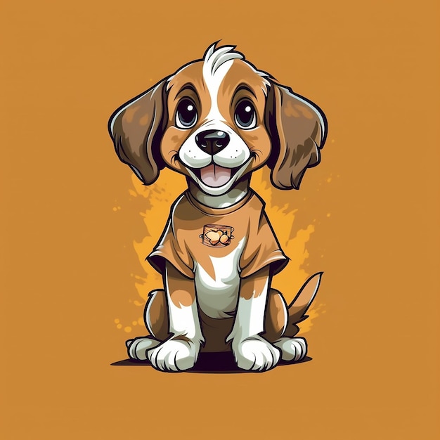 Cartoonstyle puppy standingup design