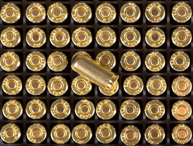 Cartridges of 9mm pistols ammo