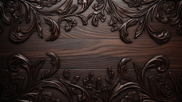 carved floral ornaments on wood