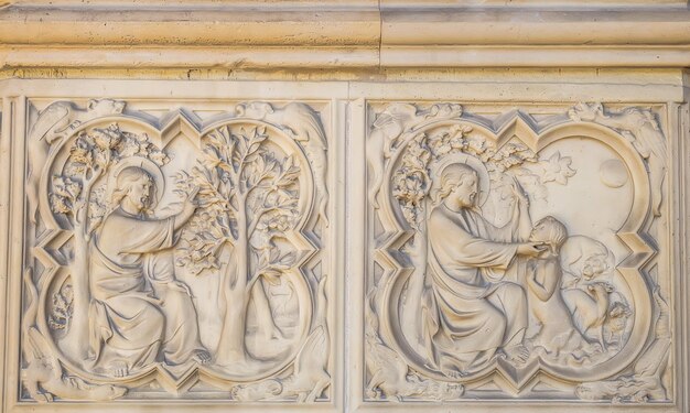 The carved marble wallpaper of Sainte Chapelle Paris September 2017