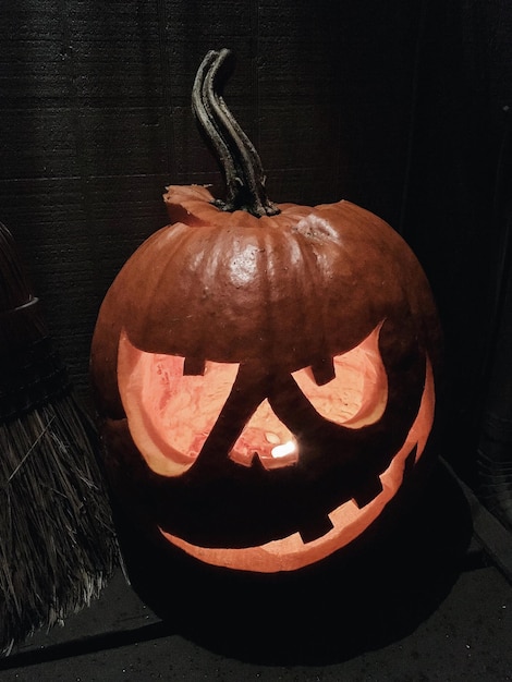 Photo carved pumpkin