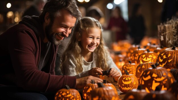 резьба по дереву радость восхитительная подготовка семьи к Хэллоуину