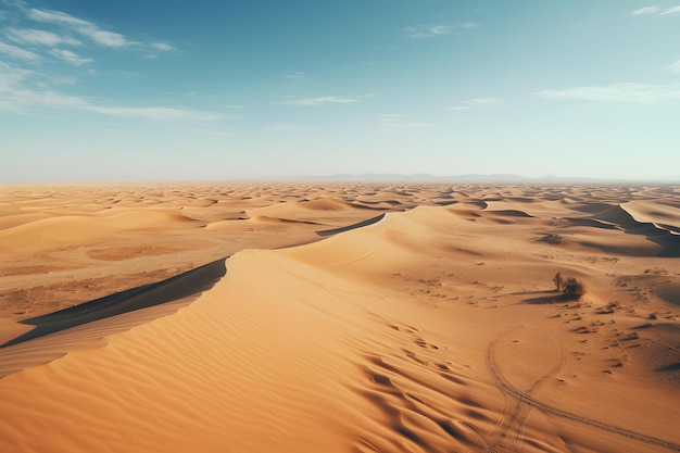 Carving Through Desert Aerial View of Car on Gravel Road