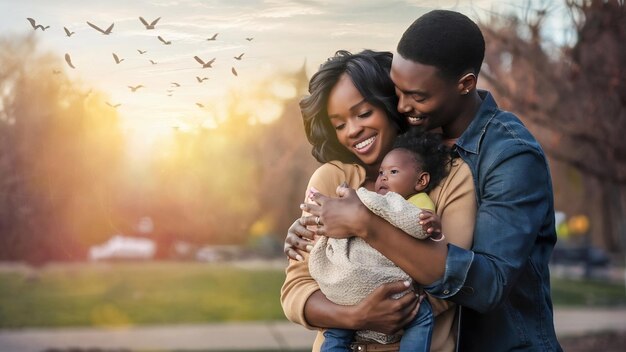 Photo carying woman embraces her boyfriend has pleased facical expression