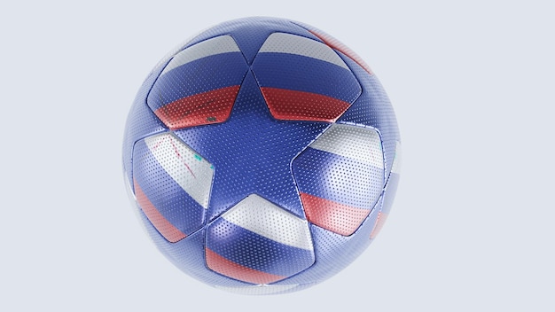 Casablanca morocco october 21 2022  Soccer ball with the flag of russia tournament design concept