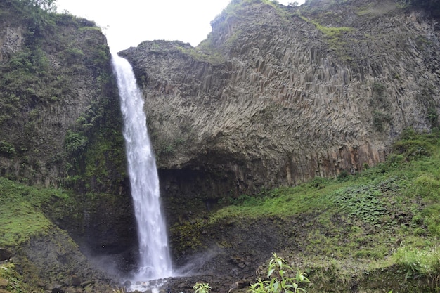 Cascada Manto de la Novia waterfall in Banos de Agua Santa Banos