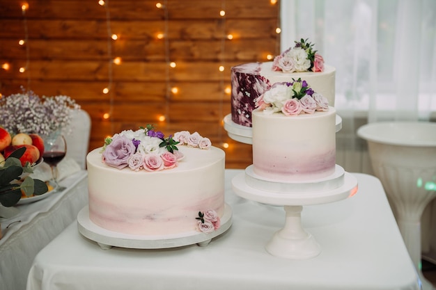 A cascade of cakes for a wedding 3892