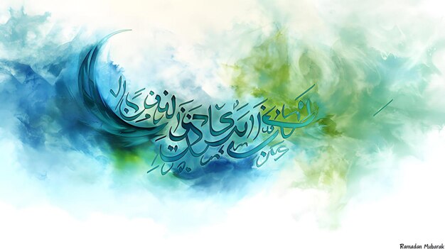 Cascading Blessings Watercolor Waves of Ramadan