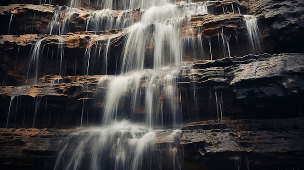 Cascading water of a waterfall