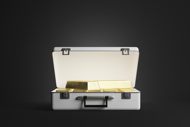 Photo case with gold bars