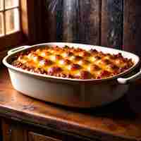 Photo caserole oven baked home cooking comfort food meal