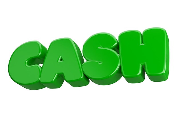 Photo cash 3d word text