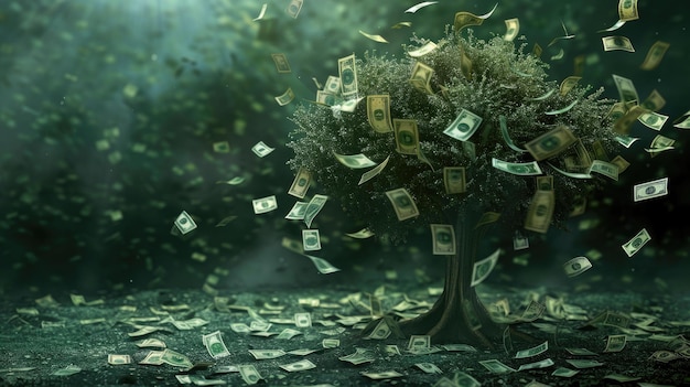 Cash Crop Growing Dollars op de Money Tree