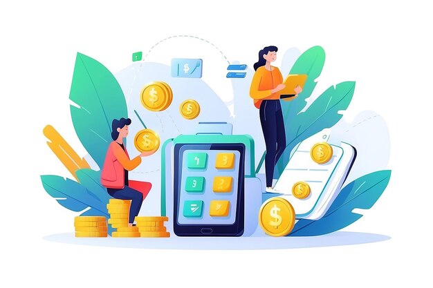 Photo cash payment concept illustration