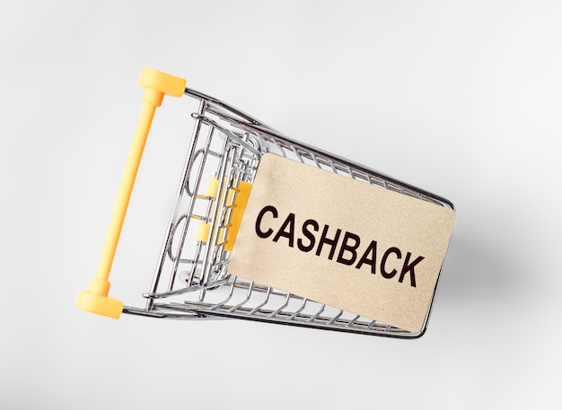 Cashback concept. Word, inscription on credit card.