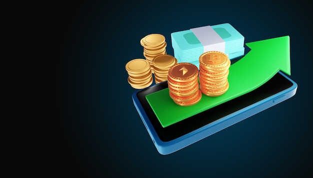 Concetto dell'icona di rimborso cashback e denaro. illustrazione 3d