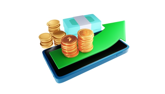 Cashback and money refund icon concept. 3d illustration