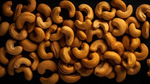 Photo cashew nuts background healthy snack concept organic cashew generative ai