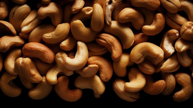 Cashew nuts background Healthy snack concept Organic cashew Generative AI