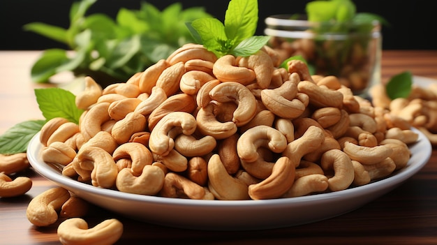 cashew nuts in bowl on table