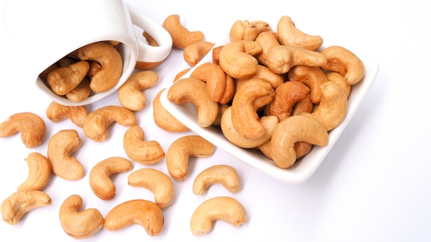 Cashew nuts in the cup it snack food