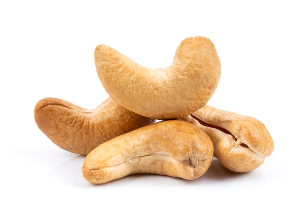 Cashew nuts isolated on white background