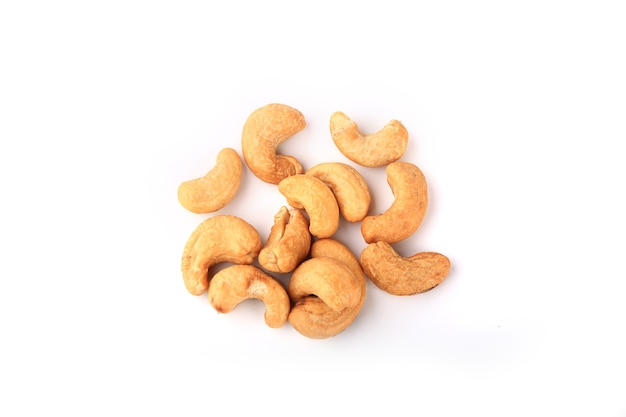 Cashew nuts isolated on white background