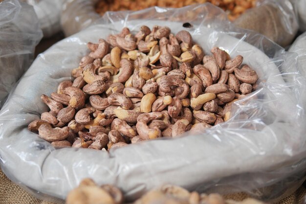 Cashew nuts selling at local market in istanbul