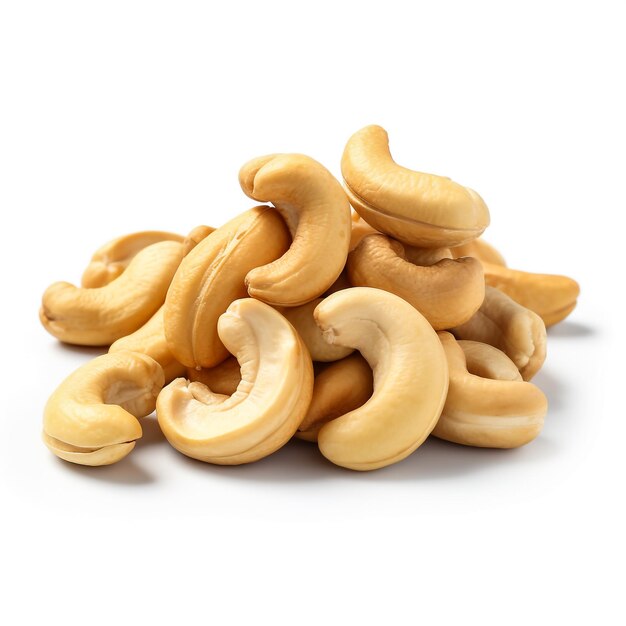 Photo cashew nuts on white background