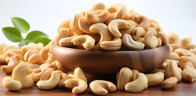 cashews are displayed on a white background