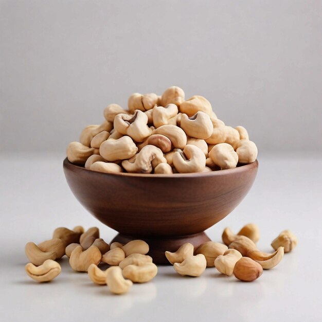 Photo cashews dryfruit white background