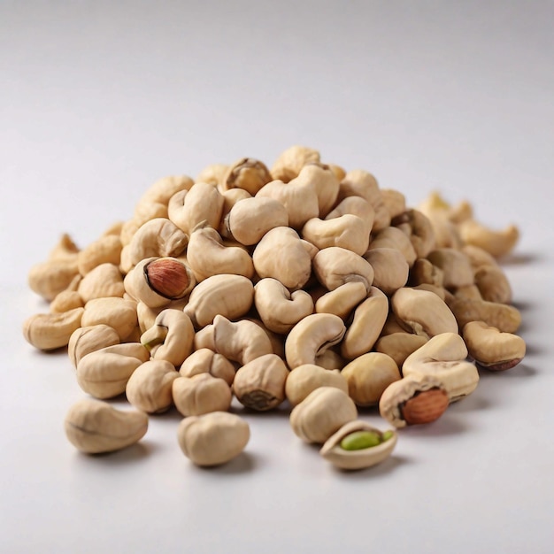 Cashews Dryfruit Witte achtergrond