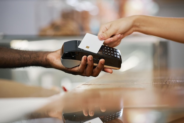 Cashier Desk Worker Accepting Payment