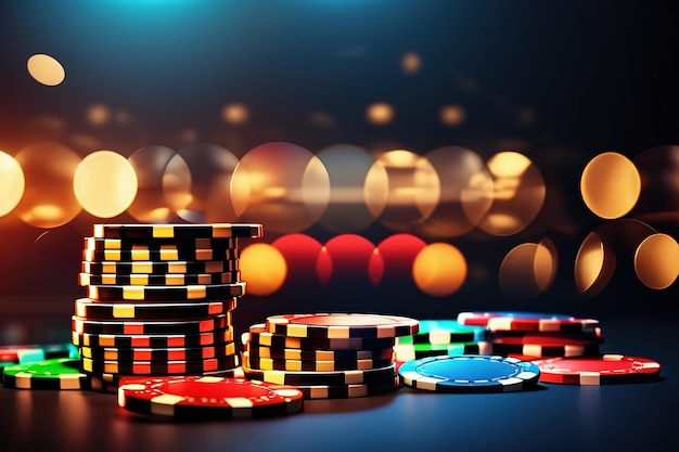 Foto casinò sfondo gioco d'azzardo concetto di progettazione rendering 3d