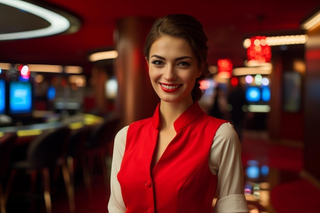 Casino brunette girl Generate Ai