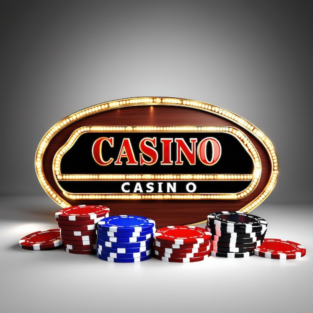 Photo a casino casino casino sign on a gray background.