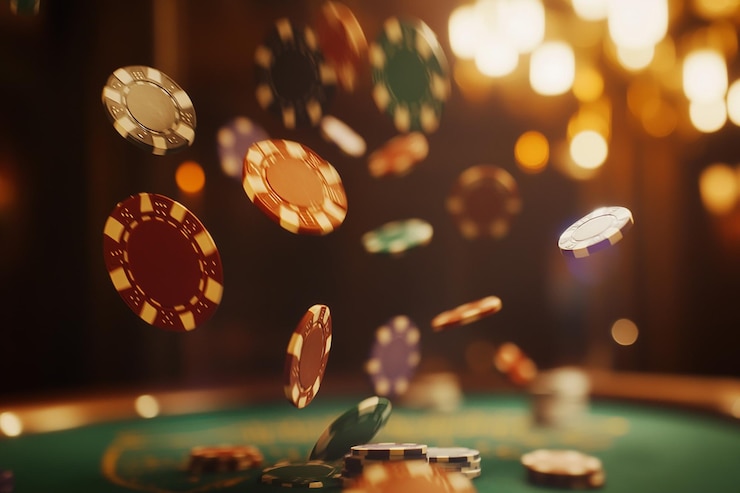 Foto casino chips close-up