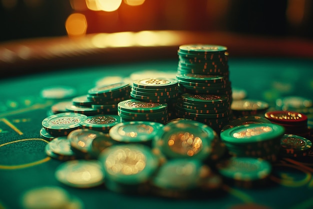casino chips closeup