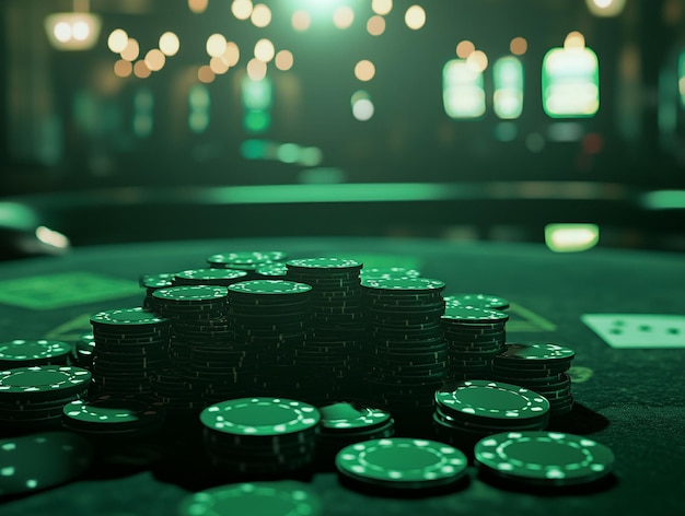 casino chips closeup