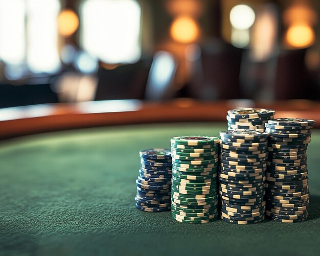 Casino chips closeup