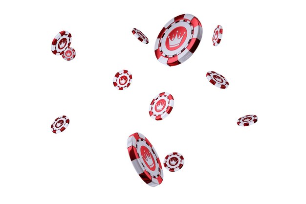 Photo casino chips isolated on white background the concept of casino gambling card games online betting risk 3d render 3d illustration