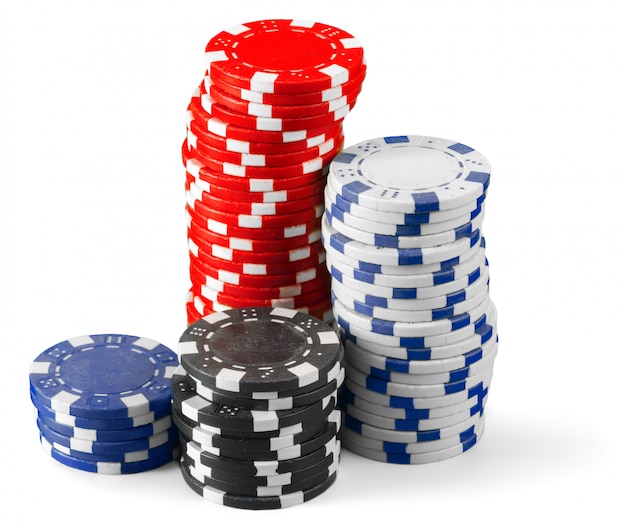 Casino chips isolated on white background