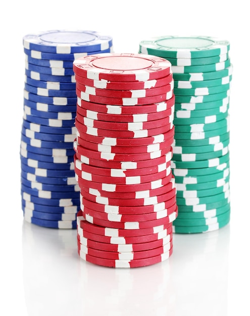 Casino chips isolated on white