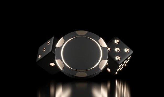 Casino chips op zwart. Online casino achtergrond. Gokken concept, poker mobiele app icoon.