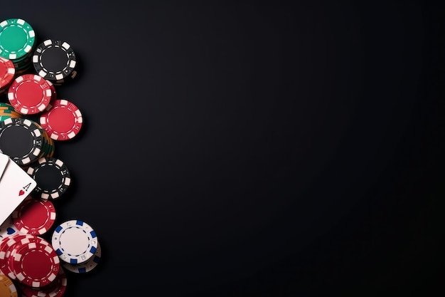 Casino conception Objects on the black background Beautiful illustration picture Generative AI