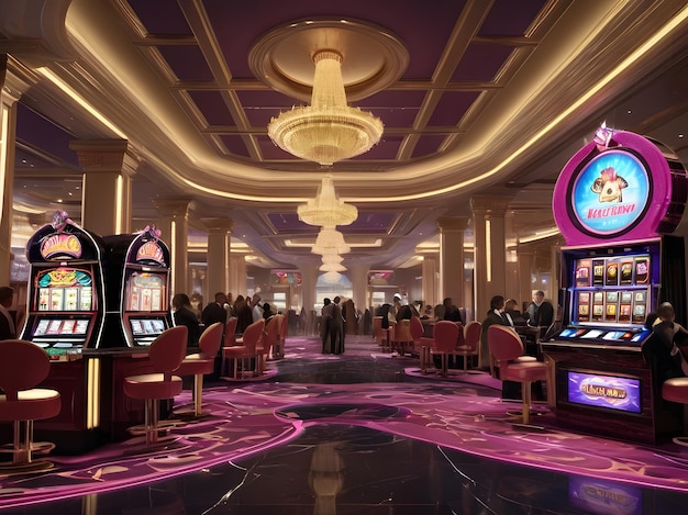 Casino Elegance Unveiled A Vibrant Scene of Games and Glamour Generative AI