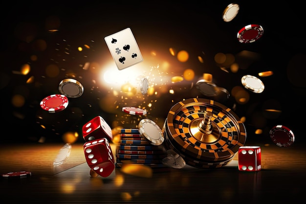 Casino kaarten poker blackjack baccarat goud 3D weergeven