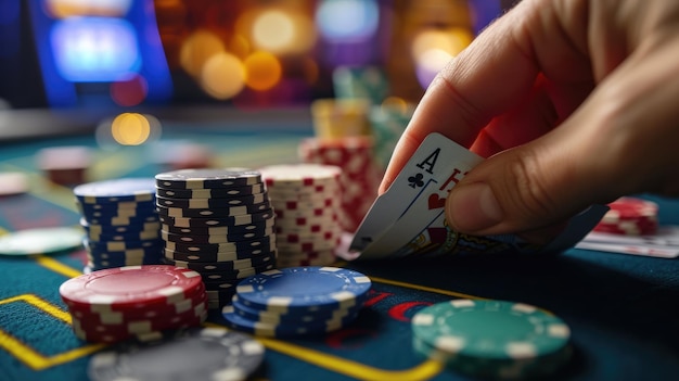 Casino online gaming app Texas Holdem roulette and a variety of chips for an immersive