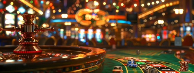 Photo casino roulette background and banner