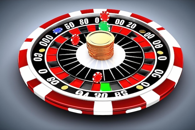 Photo casino roulette in black and red style with effects